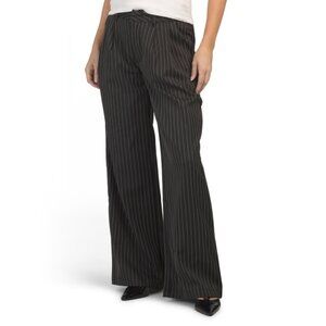 MADDEN GIRL Black Stripe Pinstriped Loose Fit Pants